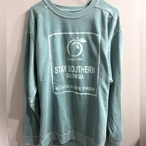 🍑Stay Southern Peach State Pride Oversized Pullover 🍂